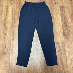 Ann Taylor Womens Solid Navy Crepe Pull On Ankle Dress Pants Pants Size 0 XS